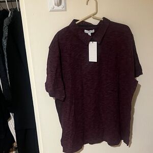 Calibrate burgundy collared polo